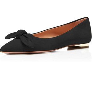 YDN Low Heel Bow Pumps Comfortable Pointed Toe Ballet Flats Shoes